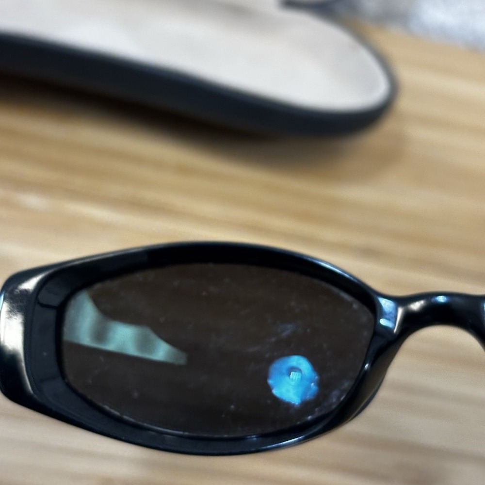 Maui Jim MJ-124-02 Sunglasses Frames Gunmetal Blue On Black Oval Need Repair - Picture 7 of 12